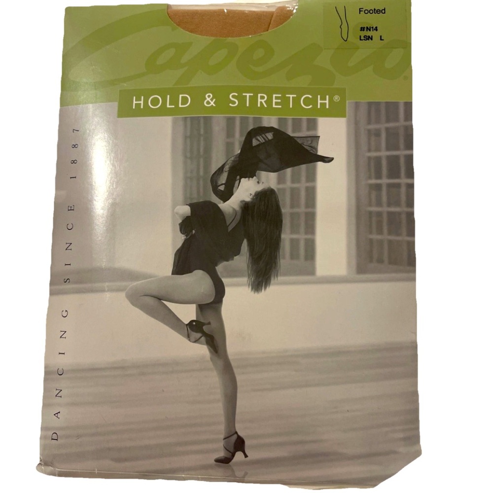 CAPEZIO Women's “Hold & Stretch” Footed Tight Light Suntan Large #N14 New